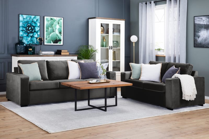 Crazy 2-sits Sammetssoffa - Mörkgrå - Möbler - Vardagsrum - Soffor - 2-sits soffor