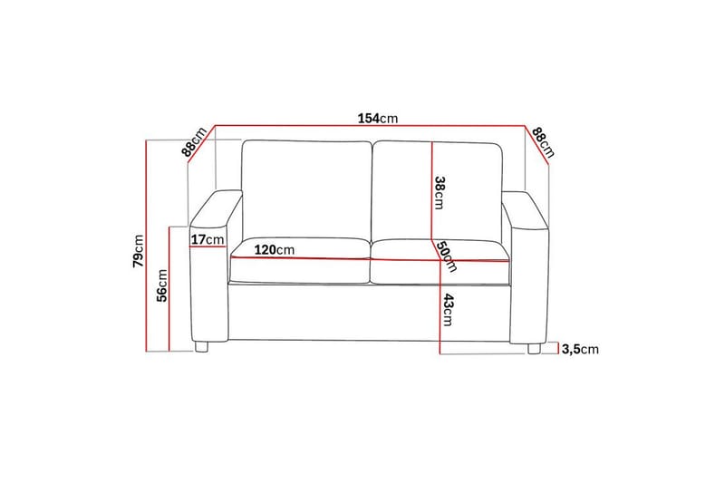 Crazy 2-sits Tygsoffa - Antracit - Möbler - Vardagsrum - Soffor - 2-sits soffor