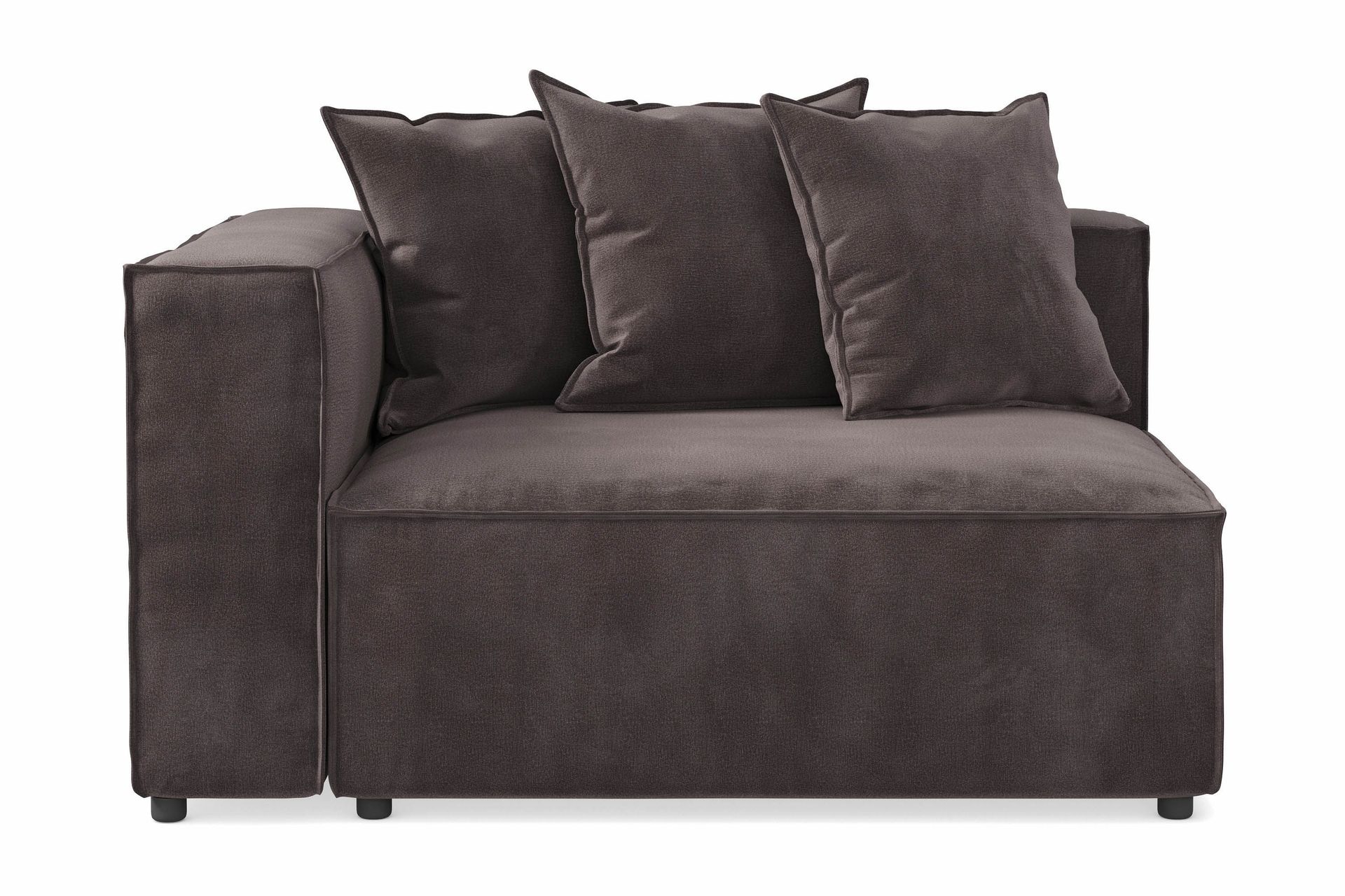 cubo 2-sits vänstermodul i sammet - antracit