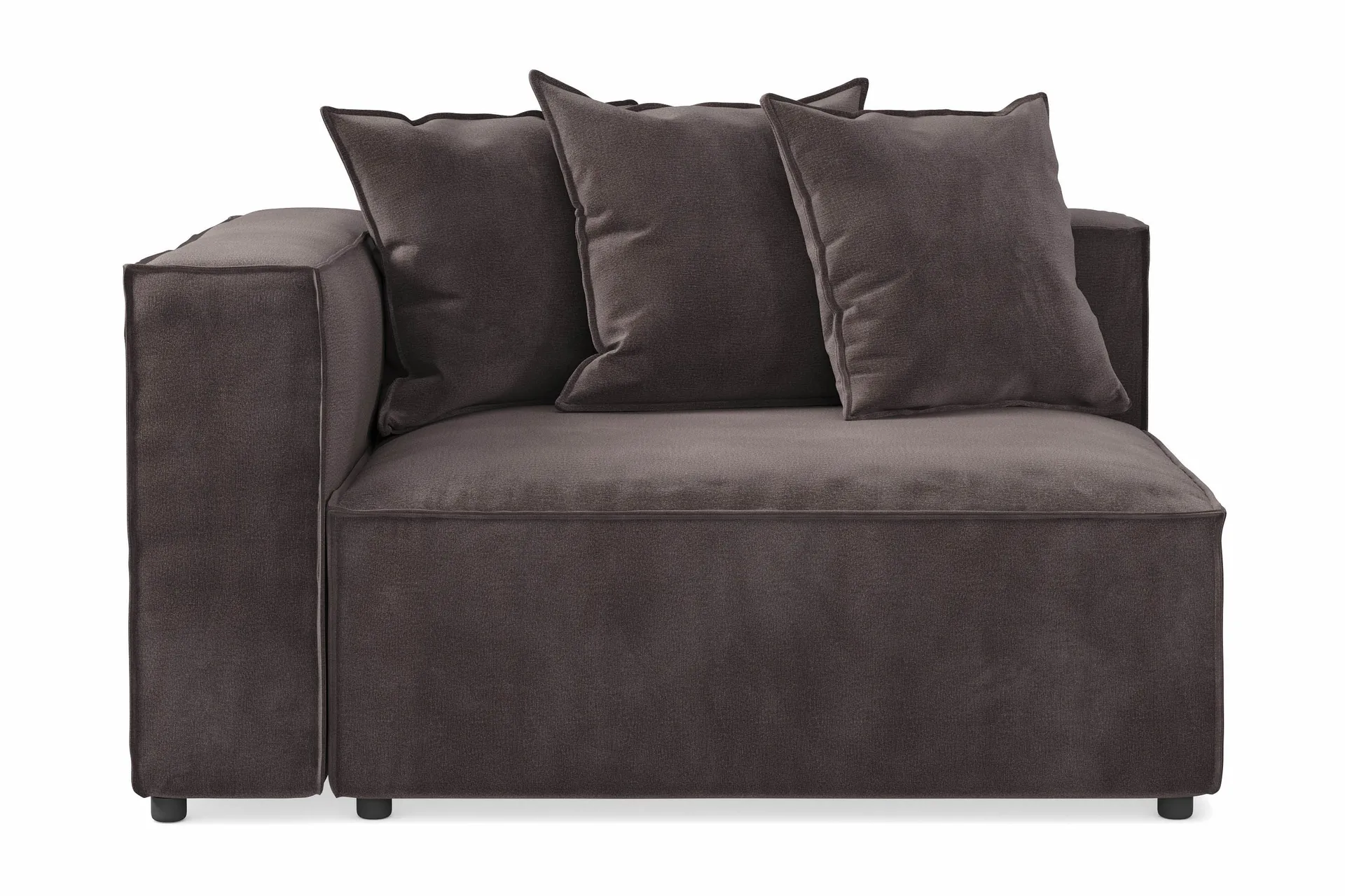 cubo 2-sits vänstermodul i sammet - antracit