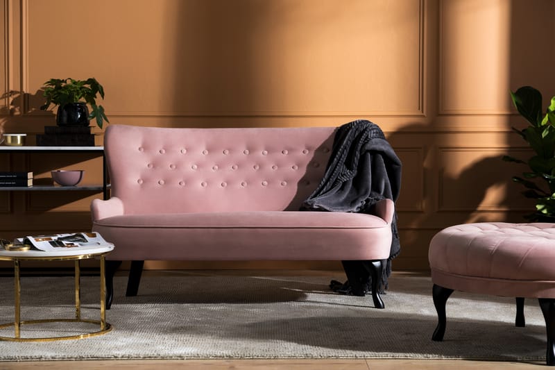 DANA Soffa Sammet Ljusrosa - Möbler - Vardagsrum - Soffor - 2-sits soffor