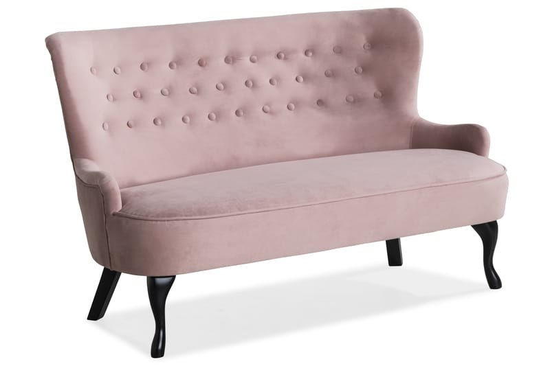 DANA Soffa Sammet Ljusrosa - 2-sits soffor - Sammetssoffor