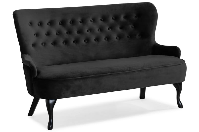 DANA Soffa Sammet Svart - Möbler - Vardagsrum - Soffor - 2-sits soffor