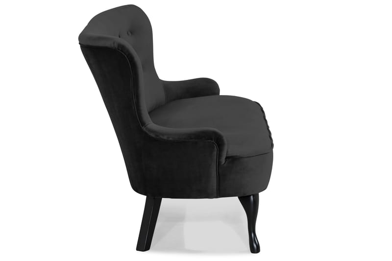 DANA Soffa Sammet Svart - Möbler - Vardagsrum - Soffor - 2-sits soffor