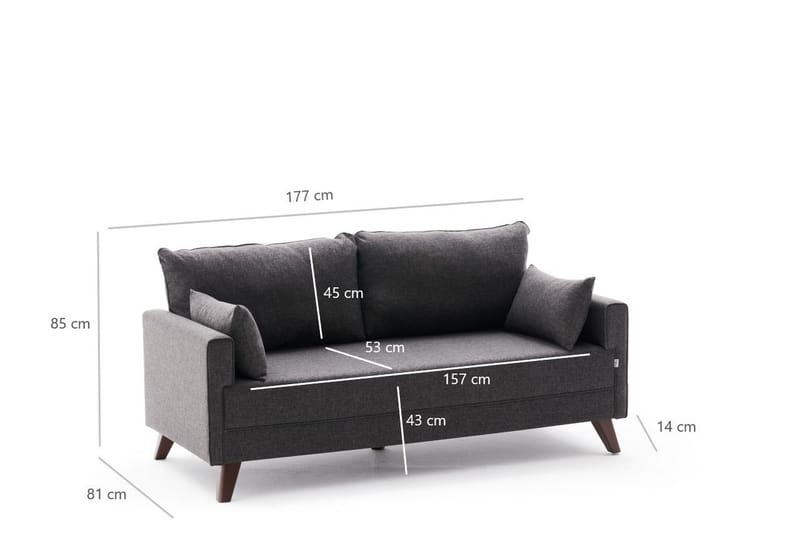 DENMARK 2-sits Soffa Antracit/Natur - 2-sits soffor