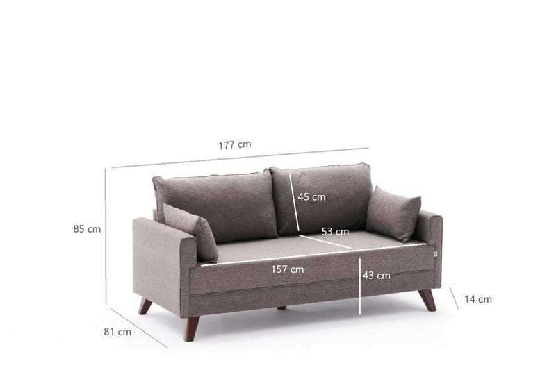 DENMARK 2-sits Soffa Brun/Natur - Möbler - Vardagsrum - Soffor - 2-sits soffor