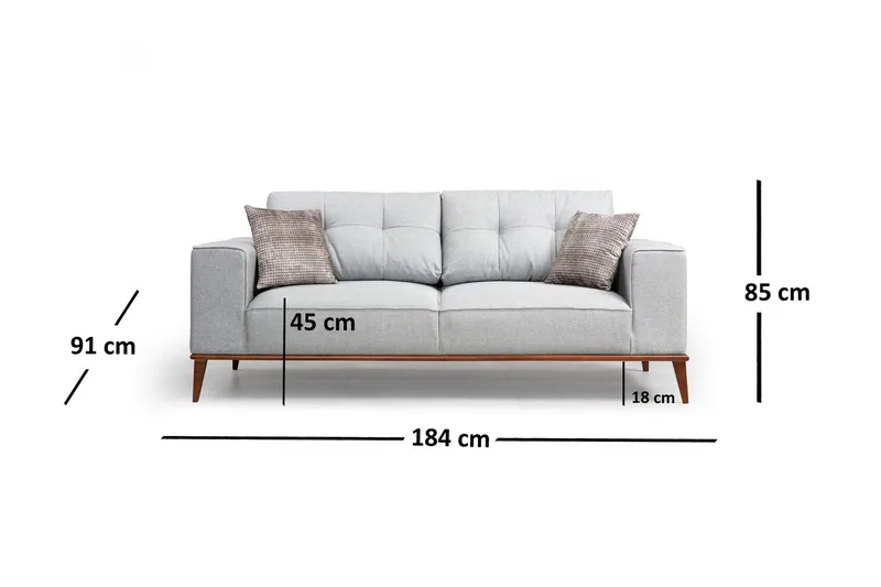 Dubar 2-Sits Soffa - Grå - Möbler - Vardagsrum - Soffor - 2-sits soffor