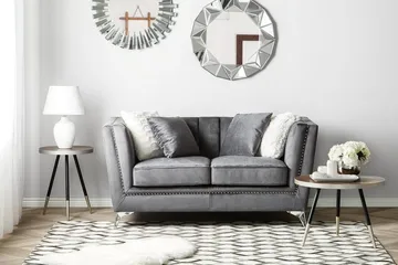 Gaula 2-sits Sammetssoffa 160 cm - Grå - Möbler - Vardagsrum - Soffor - 2-sits soffor