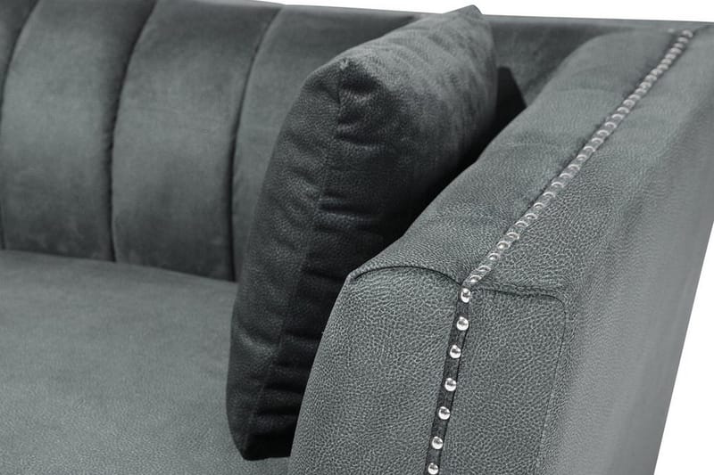 Gaula 2-sits Sammetssoffa 160 cm - Grå - Möbler - Vardagsrum - Soffor - 2-sits soffor