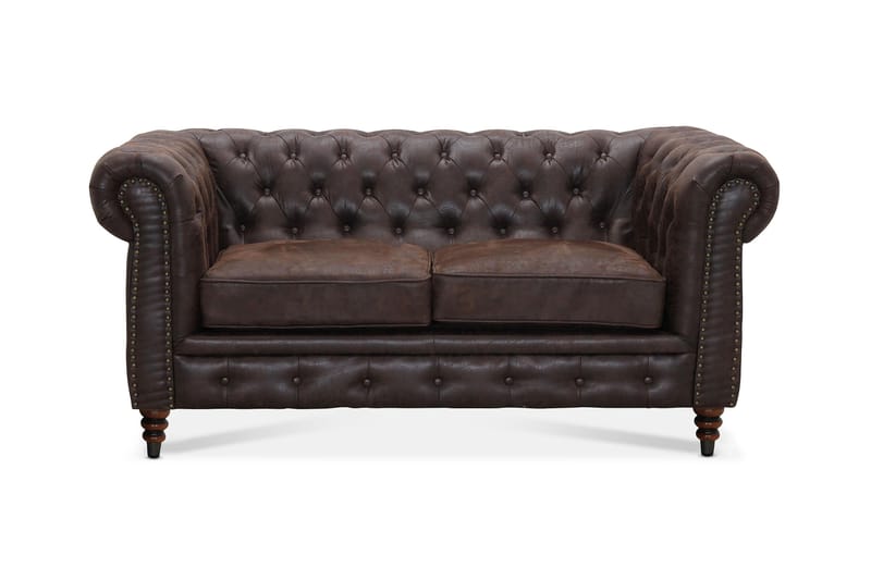 HALIFAX 2-sits Soffa Brun - Skinnsoffor - 2-sits soffor - chesterfield soffor