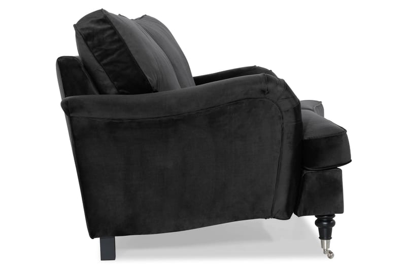 HOWARD 2-sits Sammetssoffa Svängd Svart - Möbler - Vardagsrum - Soffor - 2-sits soffor