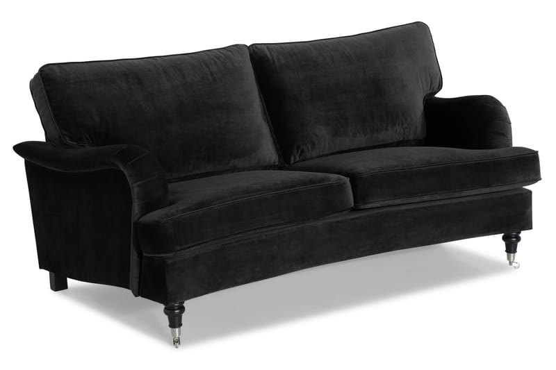 HOWARD 2-sits Sammetssoffa Svängd Svart - Möbler - Vardagsrum - Soffor - 2-sits soffor