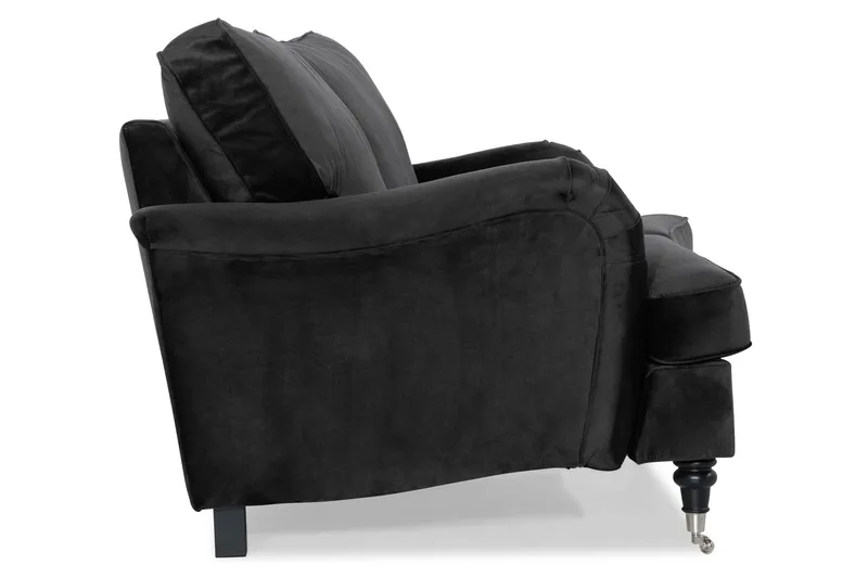 Howard Classic 2-sits Svängd Sammetssoffa - Svart - Möbler - Vardagsrum - Soffor - 2-sits soffor