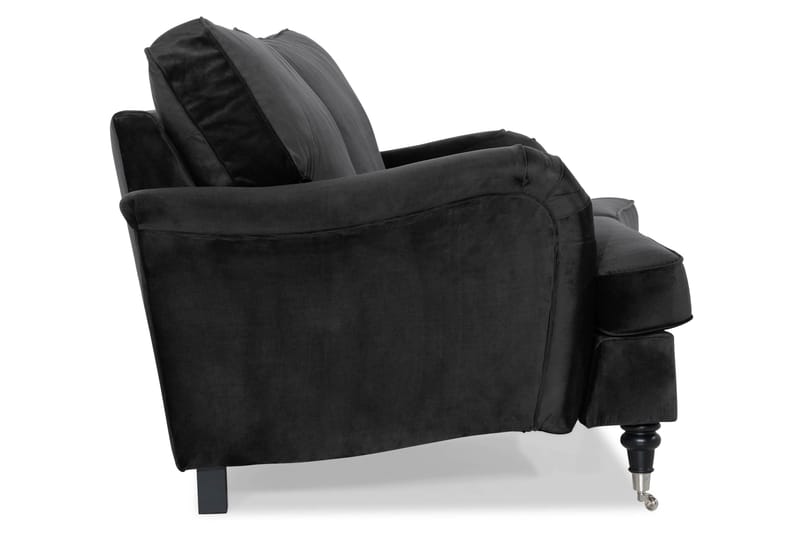 Howard Classic 2-sits Svängd Sammetssoffa - Svart - Möbler - Vardagsrum - Soffor - 2-sits soffor