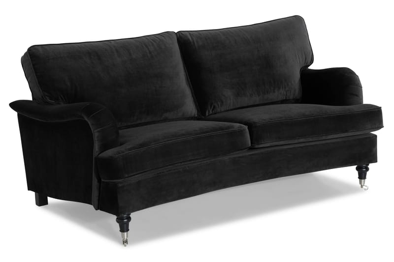 Howard Classic 2-sits Svängd Sammetssoffa - Svart - Möbler - Vardagsrum - Soffor - 2-sits soffor