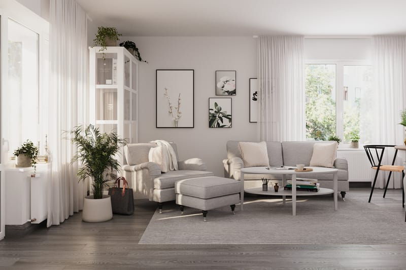 Howard Classic 2-sits Svängd Tygsoffa - Grå - Möbler - Vardagsrum - Soffor - 2-sits soffor