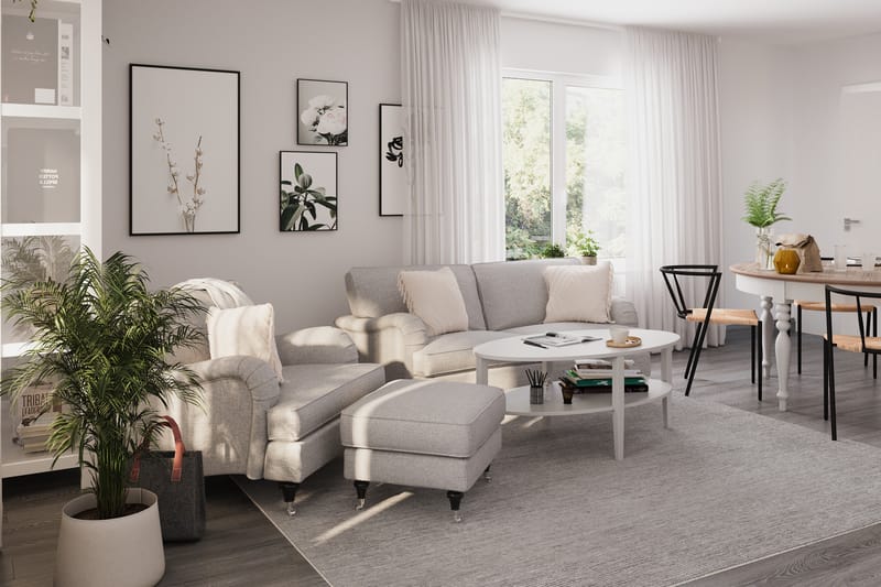 Howard Classic 2-sits Svängd Tygsoffa - Grå - Möbler - Vardagsrum - Soffor - 2-sits soffor