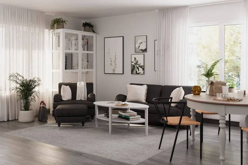 Howard Classic 2-sits Svängd Tygsoffa - Mörkgrå - Möbler - Vardagsrum - Soffor - 2-sits soffor