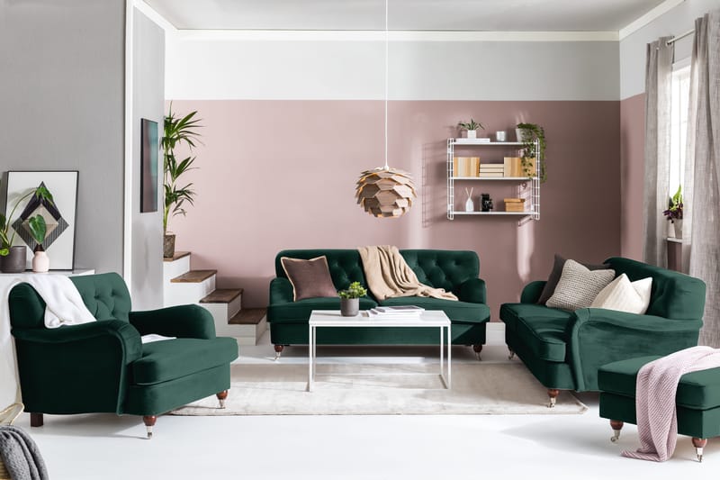 Howard Riviera 2-sits Sammetssoffa - Grön - Möbler - Vardagsrum - Soffor - 2-sits soffor