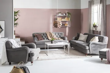 Howard Riviera 2-sits Sammetssoffa - Ljusgrå - Möbler - Vardagsrum - Soffor - 2-sits soffor