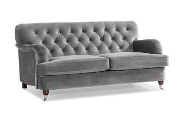 Howard Riviera 2-sits Sammetssoffa - Ljusgrå - Möbler - Vardagsrum - Soffor - 2-sits soffor