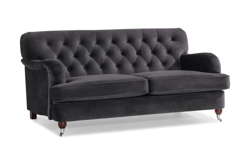 Howard Riviera 2-sits Sammetssoffa - Mörkgrå - Möbler - Vardagsrum - Soffor - 2-sits soffor