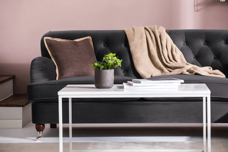 Howard Riviera 2-sits Sammetssoffa - Mörkgrå - Möbler - Vardagsrum - Soffor - 2-sits soffor