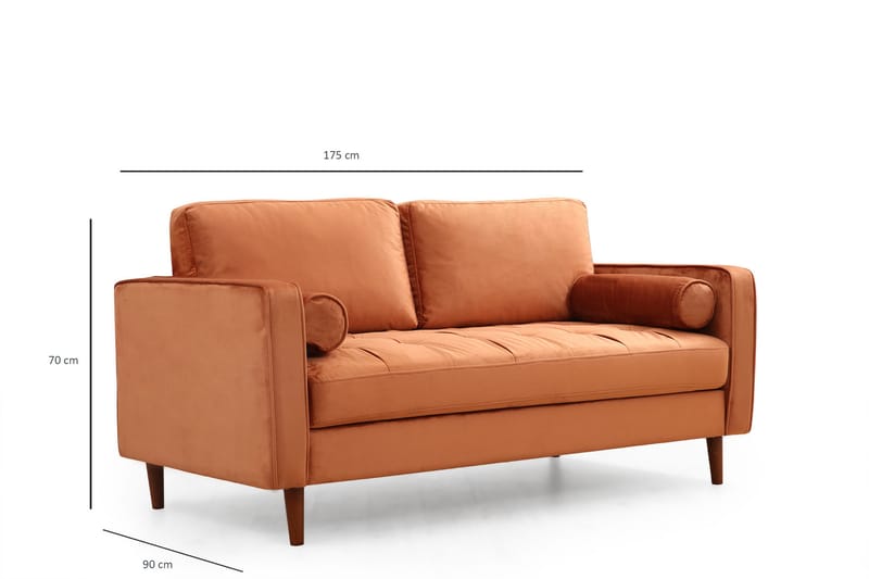 HUOWOOD Soffa 2-sits Orange - Möbler - Vardagsrum - Soffor - 2-sits soffor