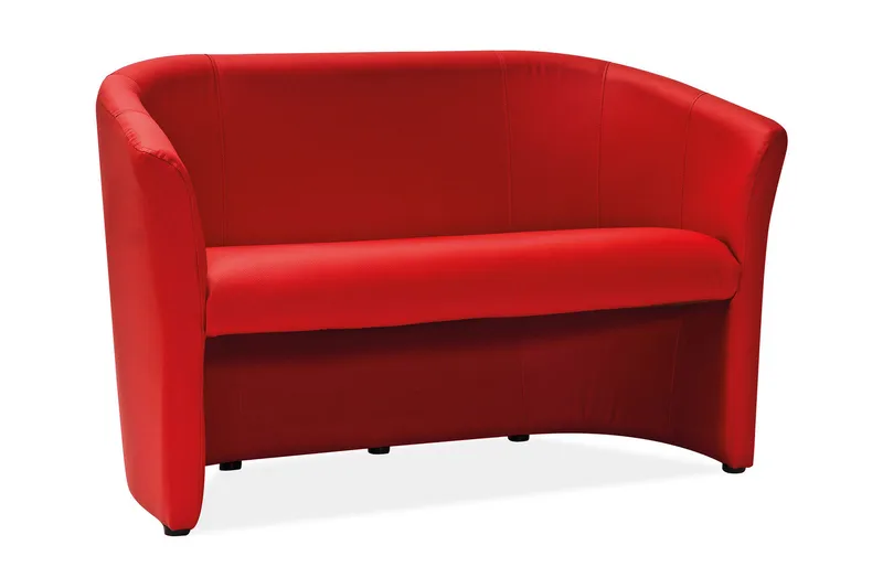 Jermuk 2-sits Soffa - Röd/Bokträ - Möbler - Vardagsrum - Soffor - 2-sits soffor
