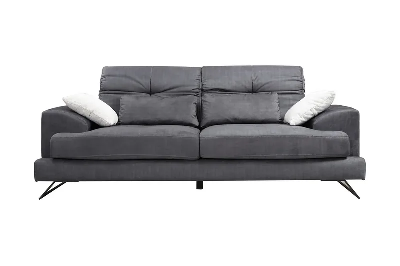 Killem 2-sits Soffa med Låga Armstöd och Vinklade Ben i Tyg, Antracit