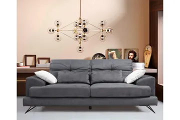 Killem 2-sits Soffa med Låga Armstöd och Vinklade Ben i Tyg - Antracit - Möbler - Vardagsrum - Soffor - 2-sits soffor