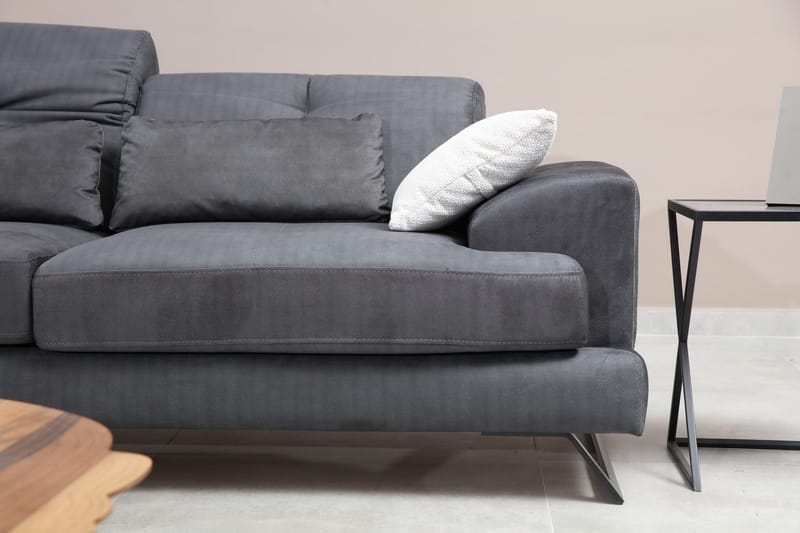Killem 2-sits Soffa med Låga Armstöd och Vinklade Ben i Tyg - Antracit - Möbler - Vardagsrum - Soffor - 2-sits soffor