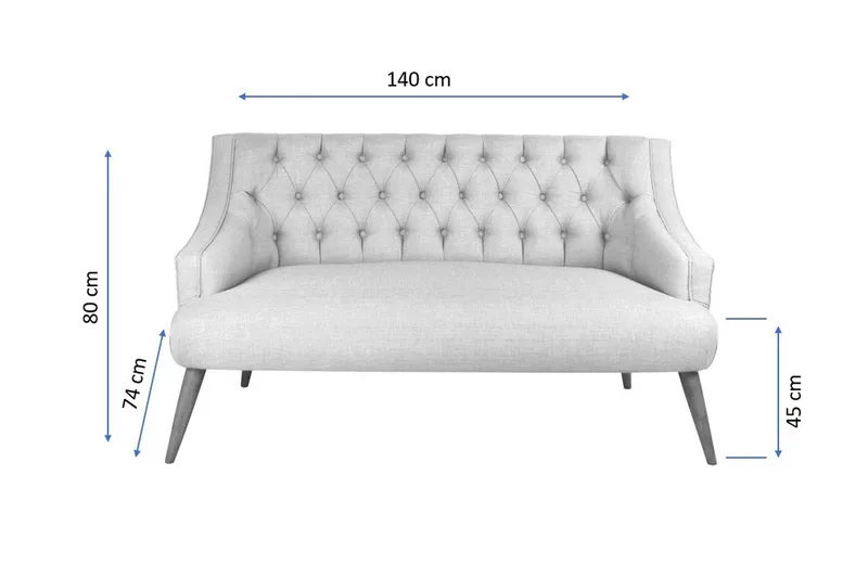 Lamonti 2-sits Soffa - Röd/Natur - Möbler - Vardagsrum - Soffor - 2-sits soffor