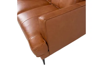 Leo 2-sits Soffa med Smala Armstöd i Skinn - Cognac - Möbler - Vardagsrum - Soffor - 2-sits soffor