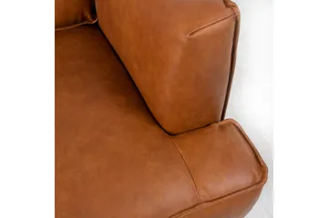 Leo 2-sits Soffa med Smala Armstöd i Skinn - Cognac - Möbler - Vardagsrum - Soffor - 2-sits soffor