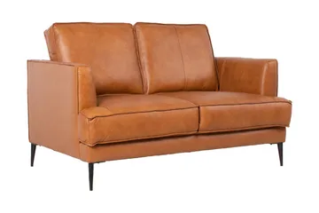 Leo 2-sits Soffa med Smala Armstöd i Skinn - Cognac - Möbler - Vardagsrum - Soffor - 2-sits soffor