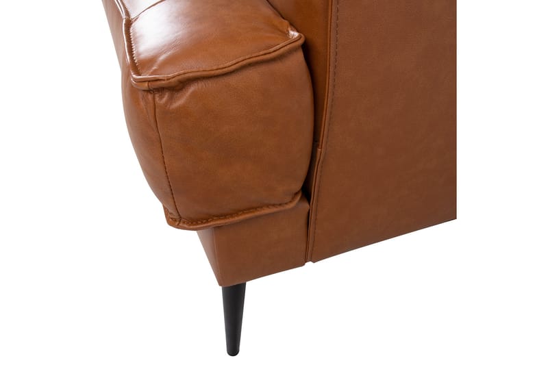 Leo 2-sits Soffa med Smala Armstöd i Skinn - Cognac - Möbler - Vardagsrum - Soffor - 2-sits soffor