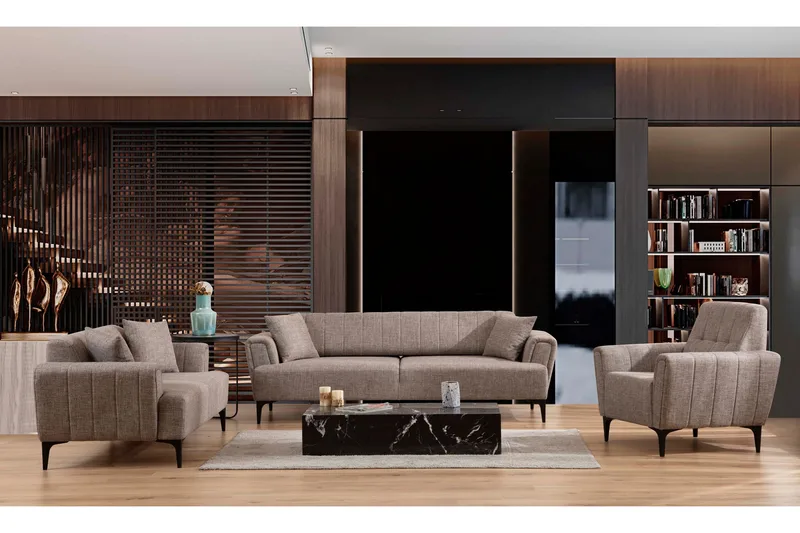 Lilesville 3-sits Soffa - Ljusbrun - Möbler - Vardagsrum - Soffor - 2-sits soffor