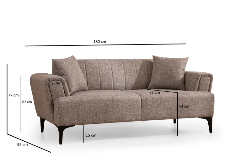 Lilesville 3-sits Soffa - Ljusbrun - Möbler - Vardagsrum - Soffor - 2-sits soffor