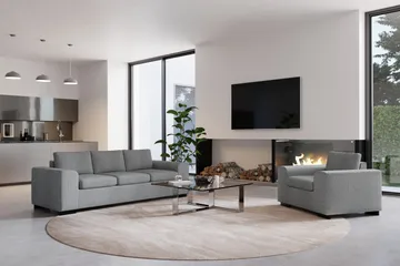 Link 2-sits Tygsoffa - Ljusgrå - Möbler - Vardagsrum - Soffor - 2-sits soffor