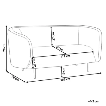 2-sits soffa Loen - Svart, guld - Möbler - Vardagsrum - Soffor - 2-sits soffor