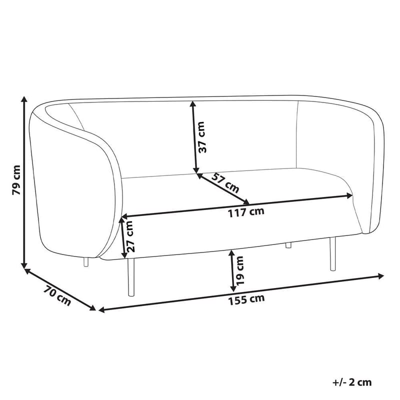2-sits soffa Loen - Svart, guld - Möbler - Vardagsrum - Soffor - 2-sits soffor