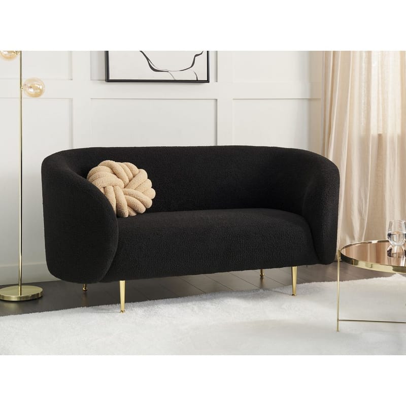 2-sits soffa Loen - Svart, guld - Möbler - Vardagsrum - Soffor - 2-sits soffor