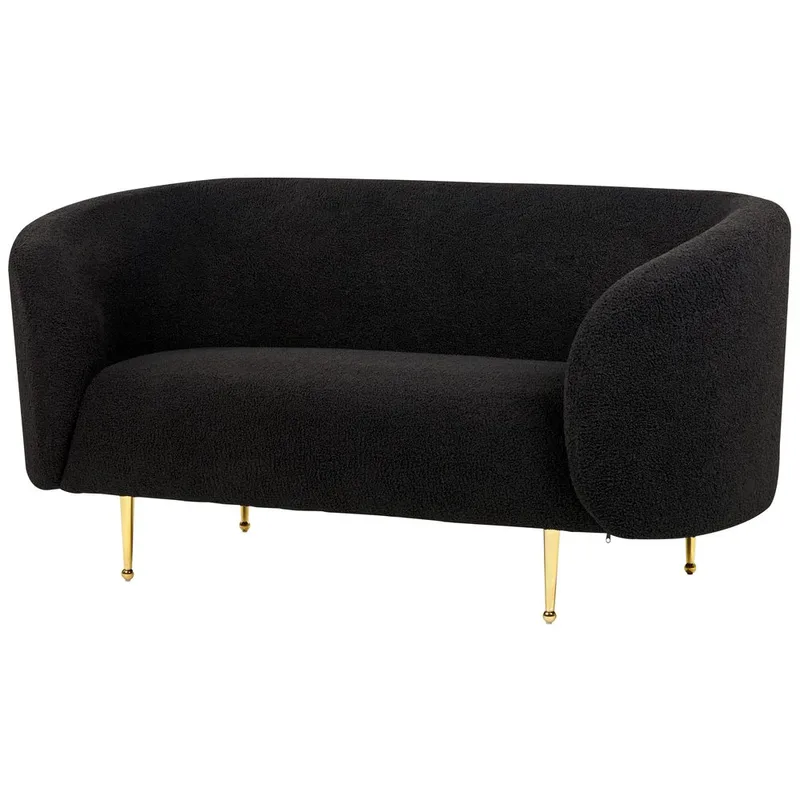 2-sits soffa Loen - Svart, guld - Möbler - Vardagsrum - Soffor - 2-sits soffor