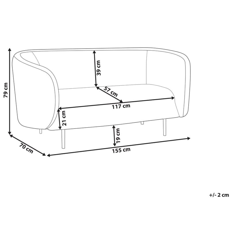 2-sits soffa Loen - Vit, Svart - Möbler - Vardagsrum - Soffor - 2-sits soffor