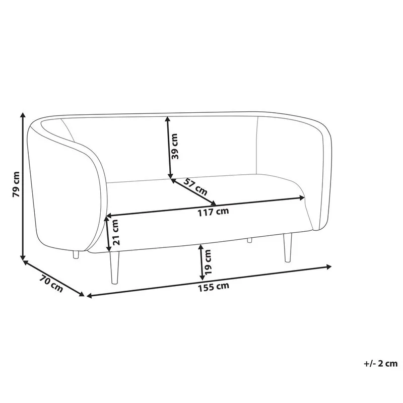 2-sits soffa Loen - Vitt, guld - Möbler - Vardagsrum - Soffor - 2-sits soffor