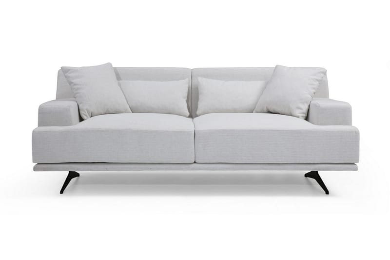 Lums 2-sits Soffa 200 cm i Tyg, Benvit