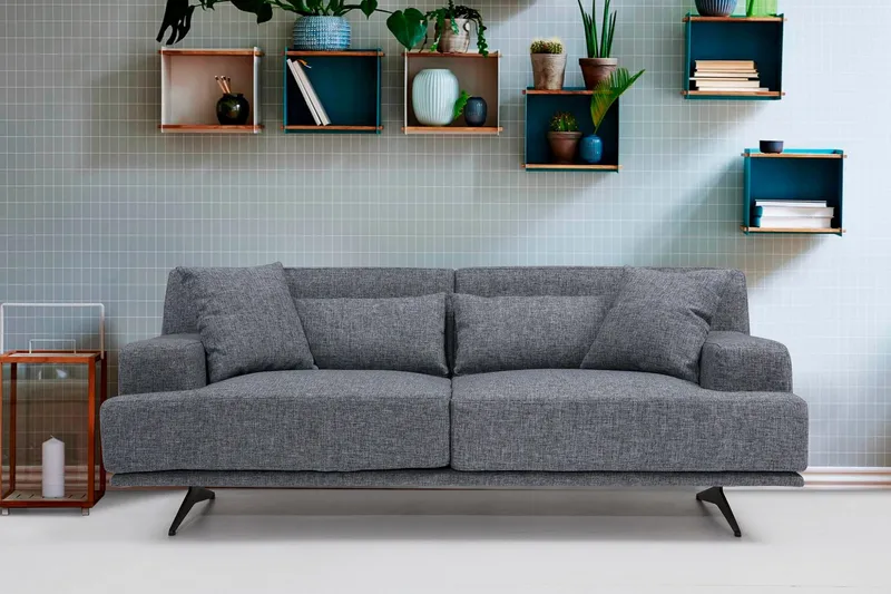 Lums 2-sits Soffa 200 cm i Tyg - Grå - Möbler - Vardagsrum - Soffor - 2-sits soffor