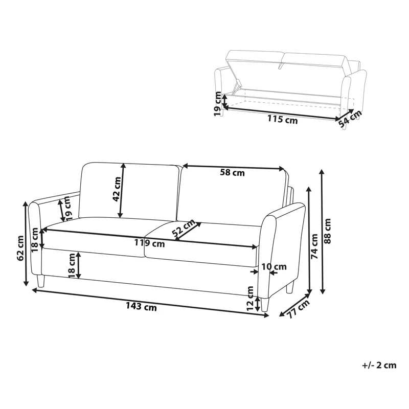 2-sits soffa Mare - Beige - Möbler - Vardagsrum - Soffor - 2-sits soffor