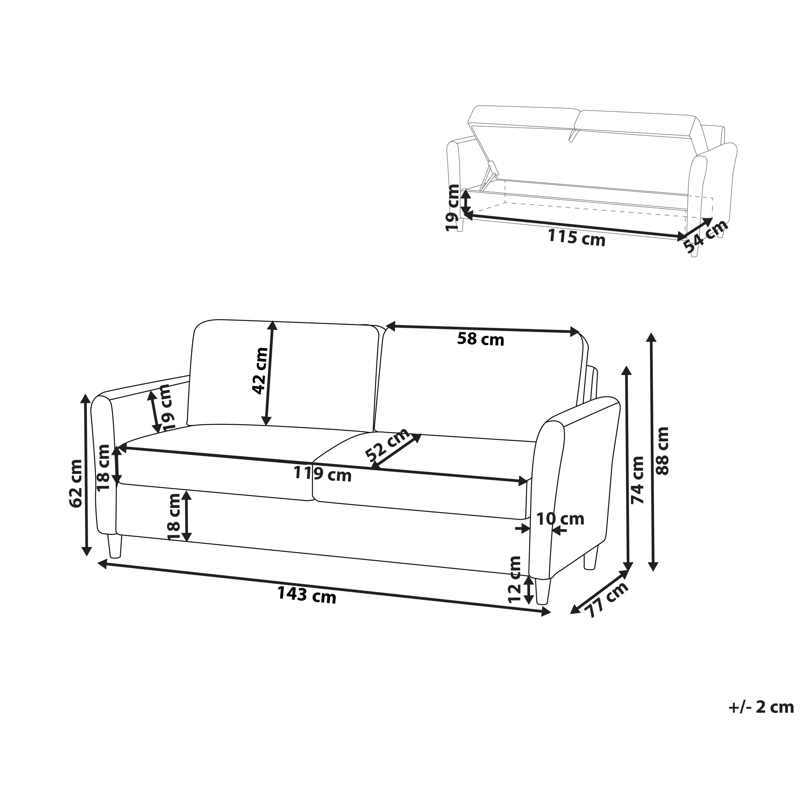 2-sits soffa Mare - Grå - Möbler - Vardagsrum - Soffor - 2-sits soffor